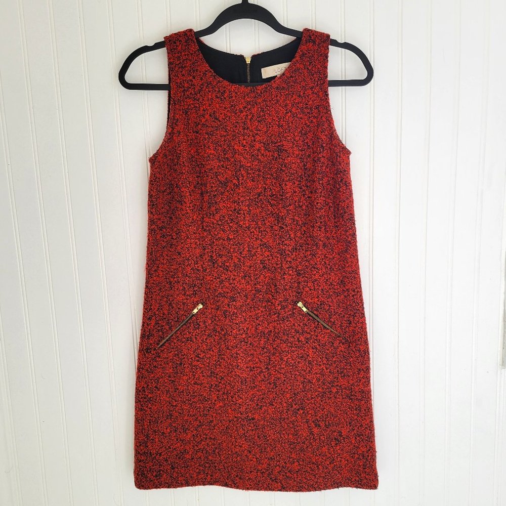 Ann Taylor LOFT orange/black wool dress